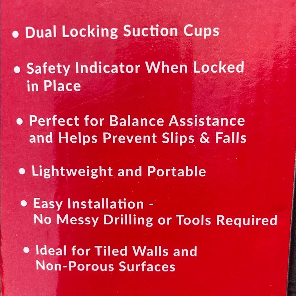 Medic Therapeutics 2 Pack Suction Ultra-Grip Grab Bar Tile/Non-Porous Surfaces - Picture 4 of 4